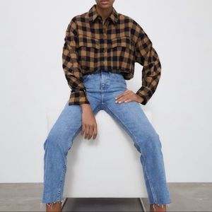 Zara oversized plaid shirt NEW xl